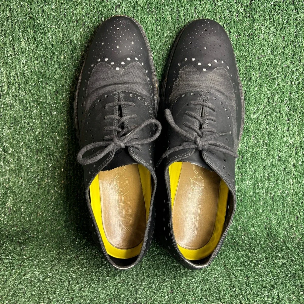 Cole Haan Zerogrand Wingtip Oxford Perforated Casual Dress Shoe Black‎ Mens 11 M